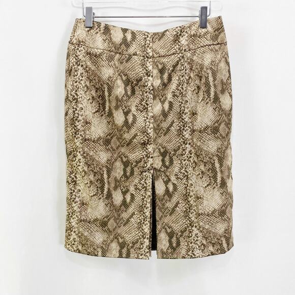 NEW YORK & COMPANY Brown Snake Print Stretch Lined Pencil Skirt - Picture 5 of 10